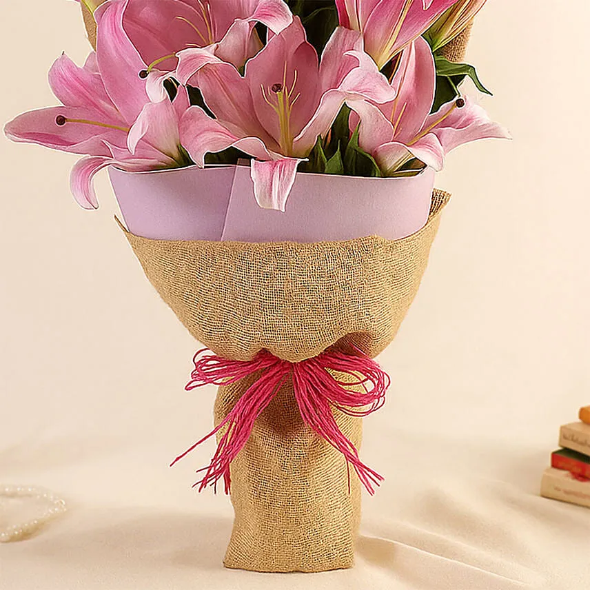 Oriental Pink Lilies Bunch