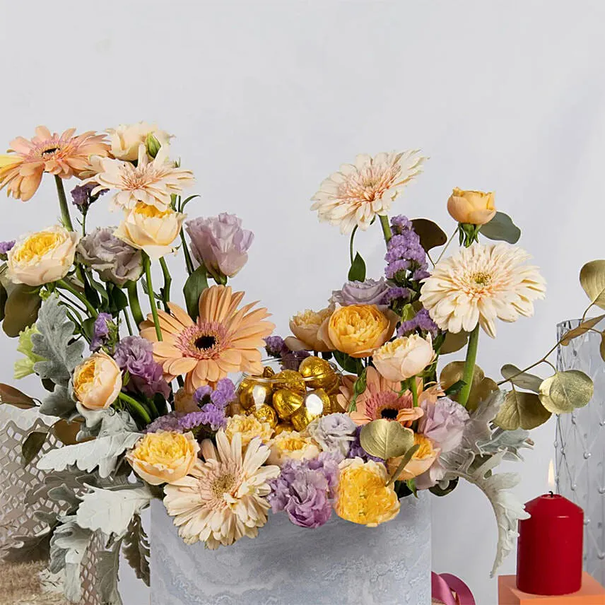 Flowers Harmony and Chocolates Box