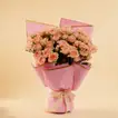 Elegant Peach Spray Rose Bouquet with Ribbon