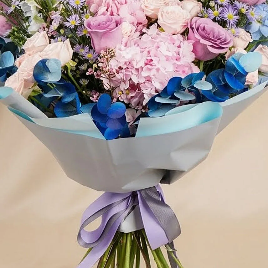 Indigo Floral Ripples Bouquet