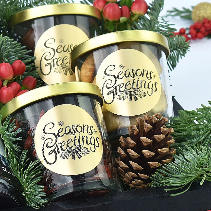 Season Greetings Juice and Edibles Tray