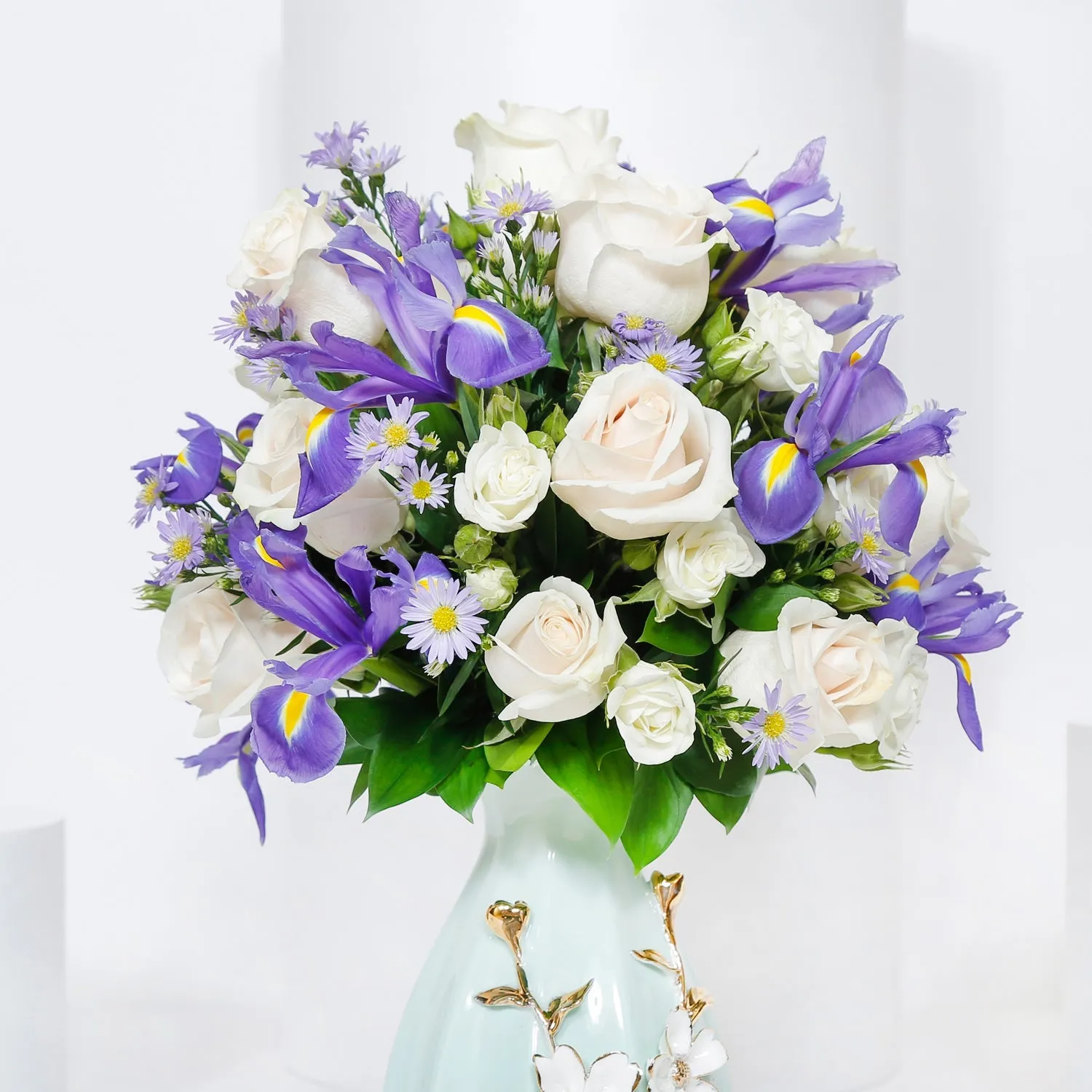 White & Blue Flowers for Eid