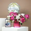 Luxurious Romantic Anniversary Floral Arrangement with Personalized Touch