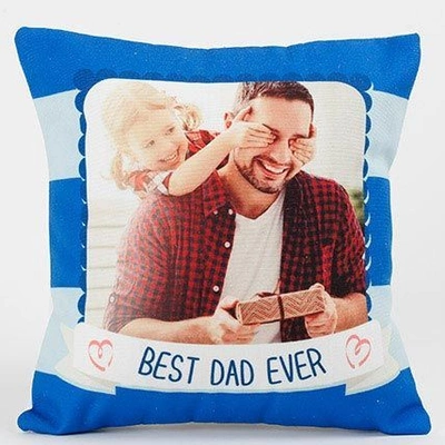 Personalized 'Best Dad Ever' Cushion - Perfect Gift for Fathers