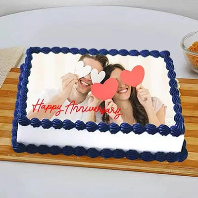 Romantic Anniversary Photo Cake - 8 Portion