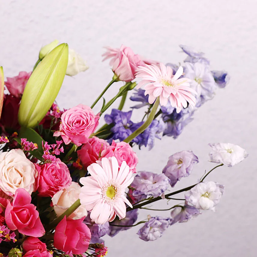 Wrapped In Grace Mixed Flowers Basket