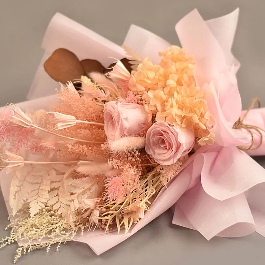Elegant Mixed Preserved Flowers Bouquet