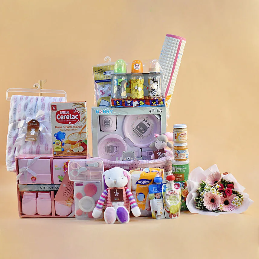 Oval Willow Basket Baby Hamper
