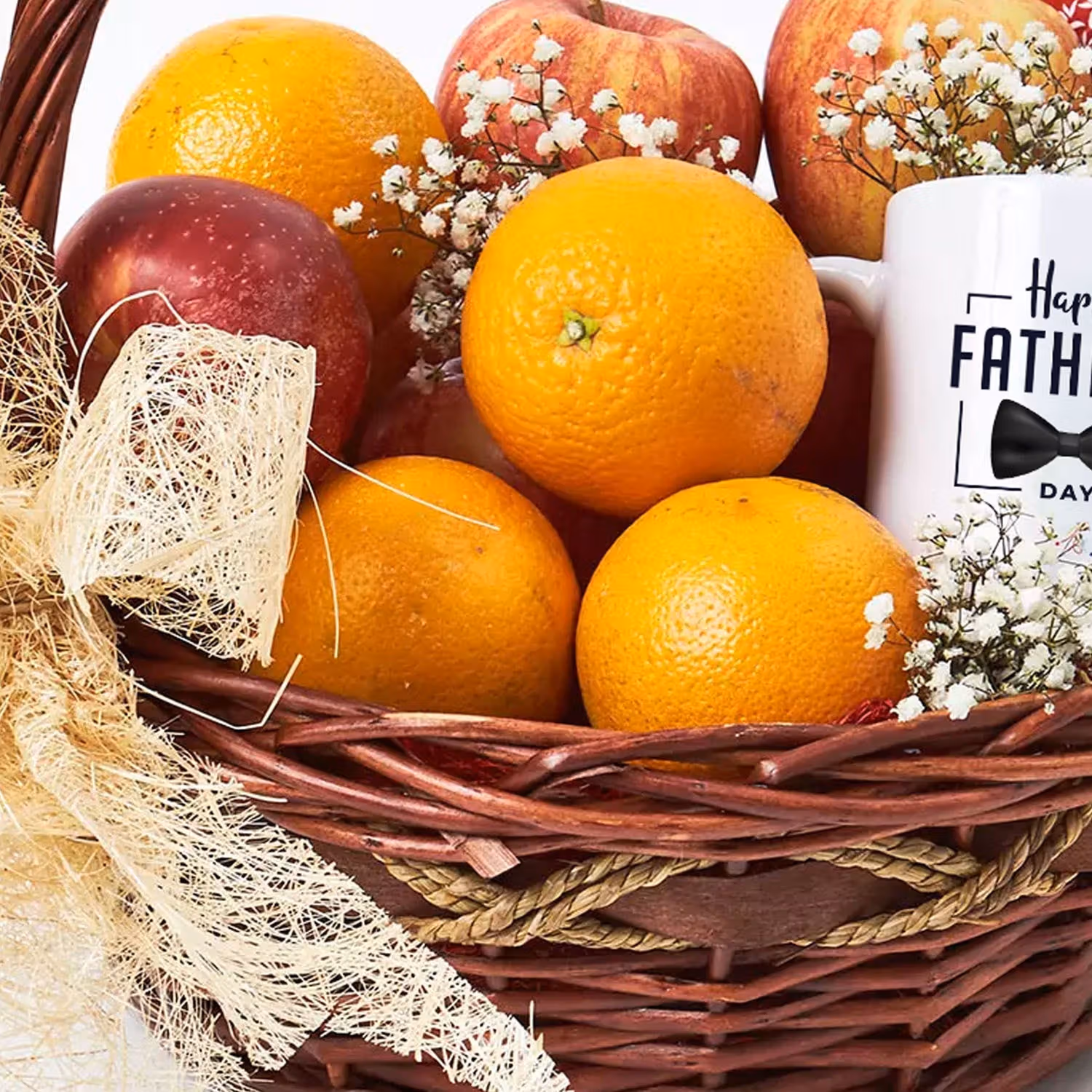 Deluxe Fruit & Chocolate Gift Basket with Father's Day Mug