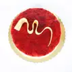 Delicious 1 kg Strawberry Cheesecake with Decorative White Chocolate Topping