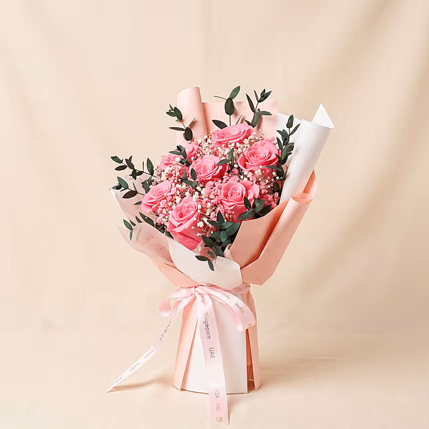 Radiant Fuchsia Preserved Roses Bouquet
