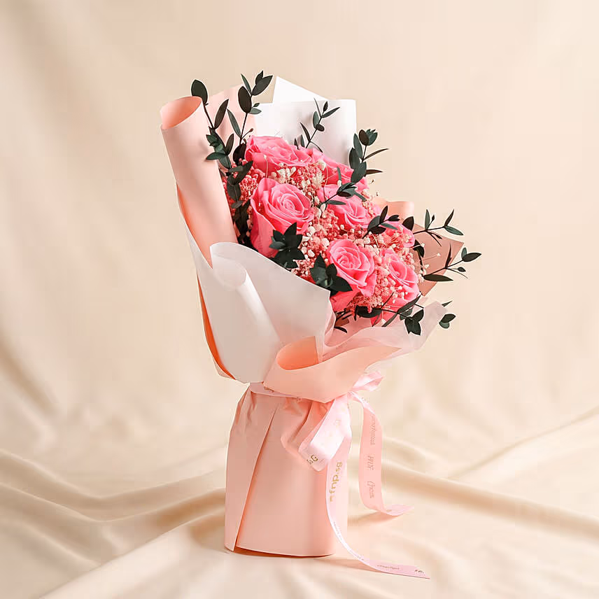 Radiant Fuchsia Preserved Roses Bouquet