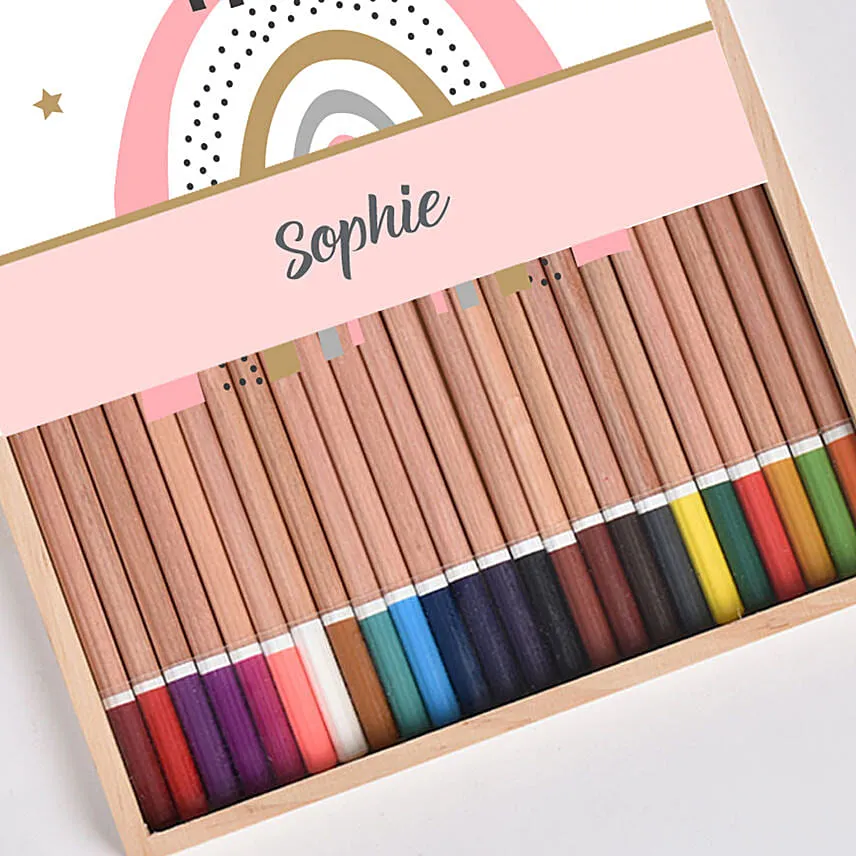 Unicorn personalised pencil set