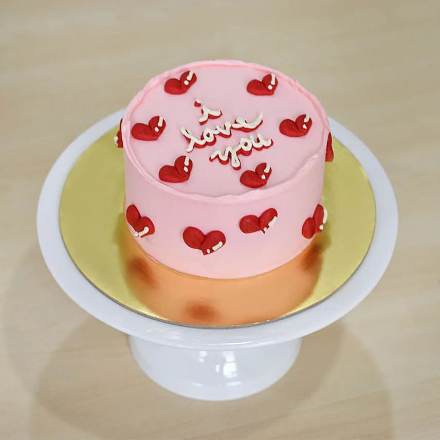 I Love You Red Velvet Mono Cake 4 Inches