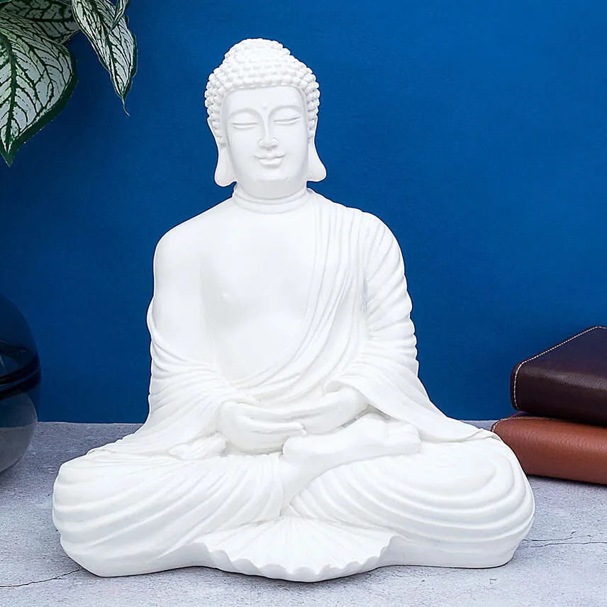 Handcrafted Solid Buddha Decorative Showpiece With Bonsai Plant