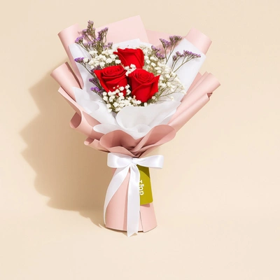 Elegant Blushing Rose Bouquet Delight - Bouquet