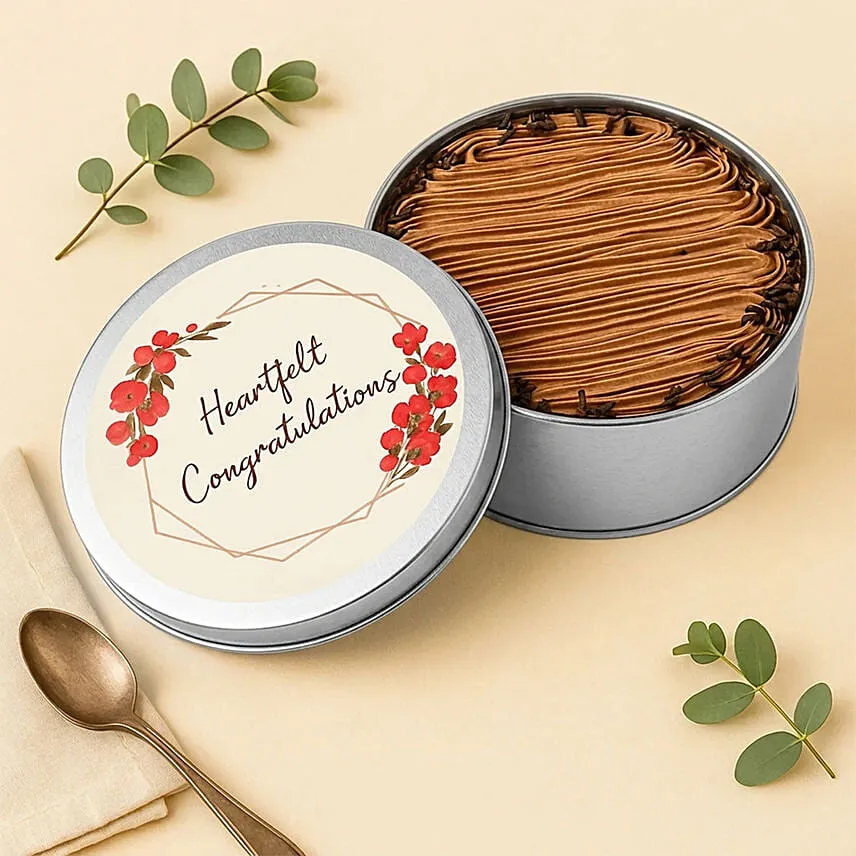 Congratulations Chocolate Tin Cake Half Kg