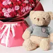 Teddy and 200 Roses Special Bouquet