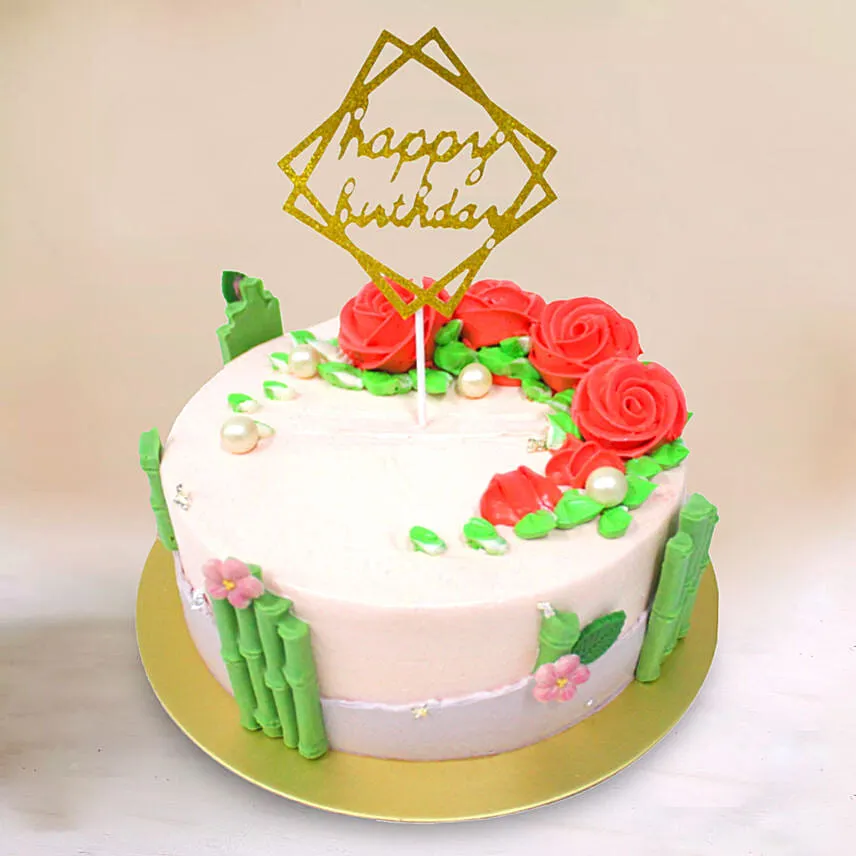 Vanilla Raspberry Money Pulling Cake