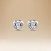 Omnia Signature Heart Earrings in 18K White Gold with Diamonds