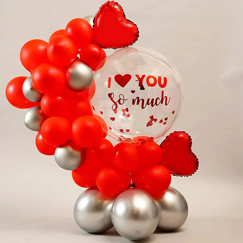 Love you So Much Balloon Pillar