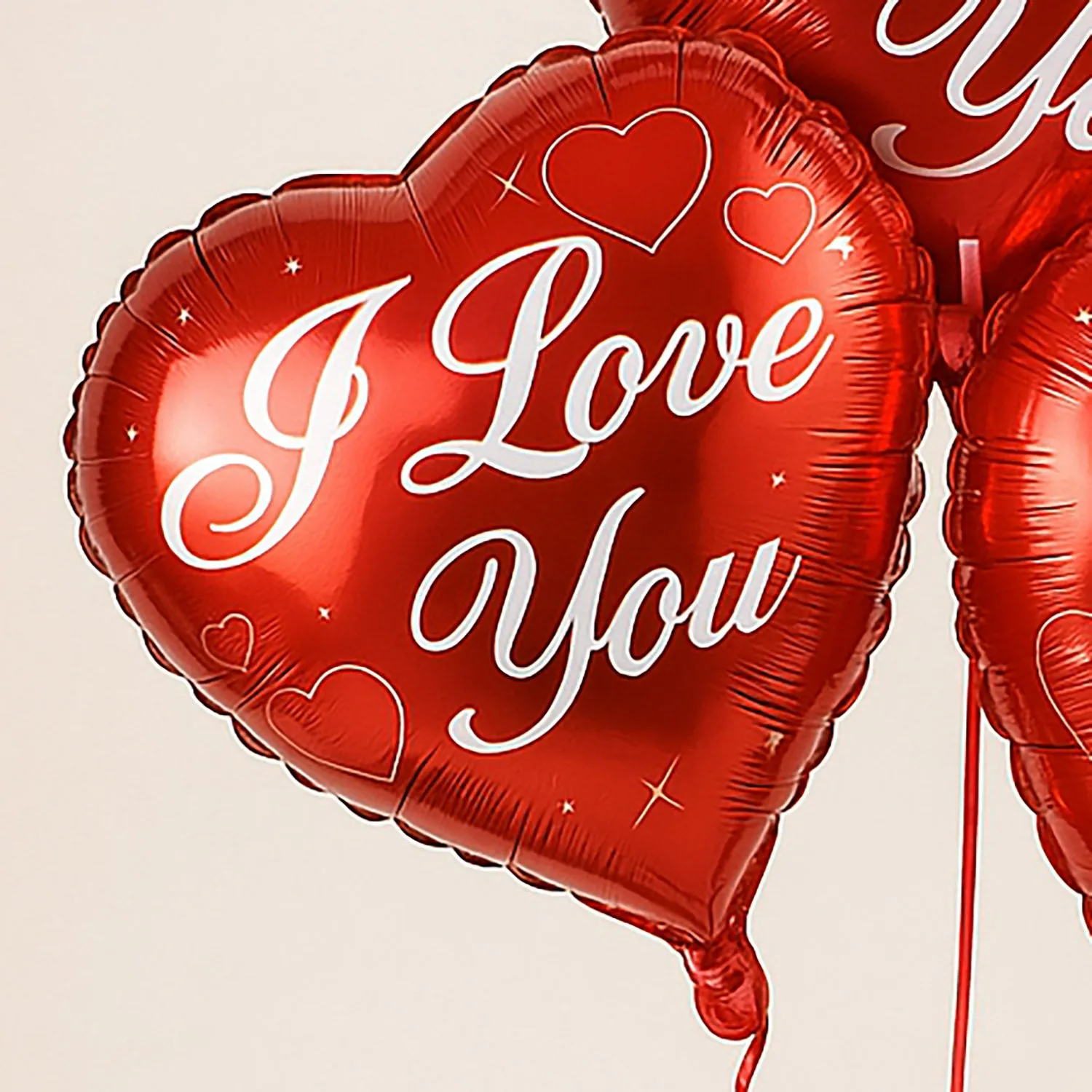 Romantic Heart-Shaped 'I Love You' Foil Balloons