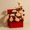 Elegant Carnation and Rose Chocolate Gift Box