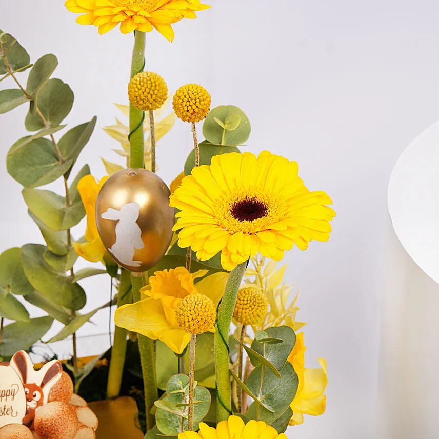 Simnel Cake And Easter Flowers Tray