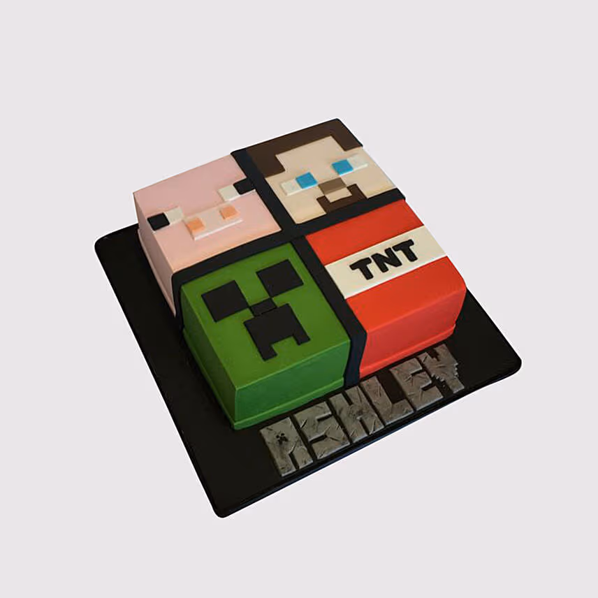 Minecraft Blocks Strawberry Cake