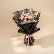 Elegant Pink Floral Bouquet in Luxe Black Wrap - Bouquet