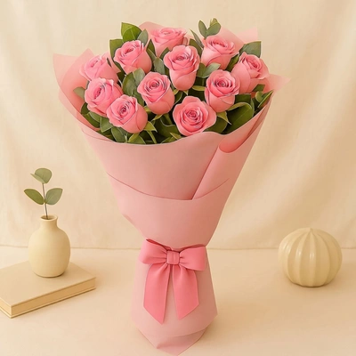 Bunch Of 20 Pink Roses