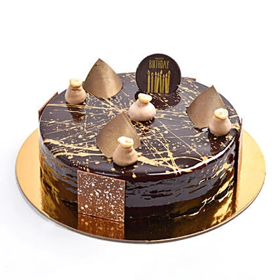 Hazeljoy Chocolate Birthday Cake - Elegant Round Delight for Celebrations