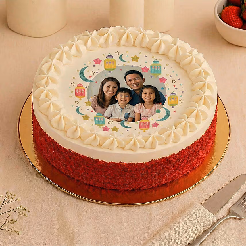 Selamat Hari Raya Red Velvet Photo Cake