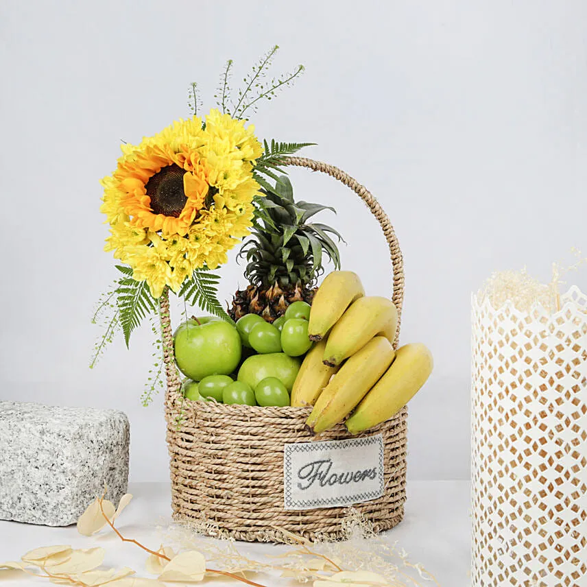 Wellness Basket Flowers and Fruits