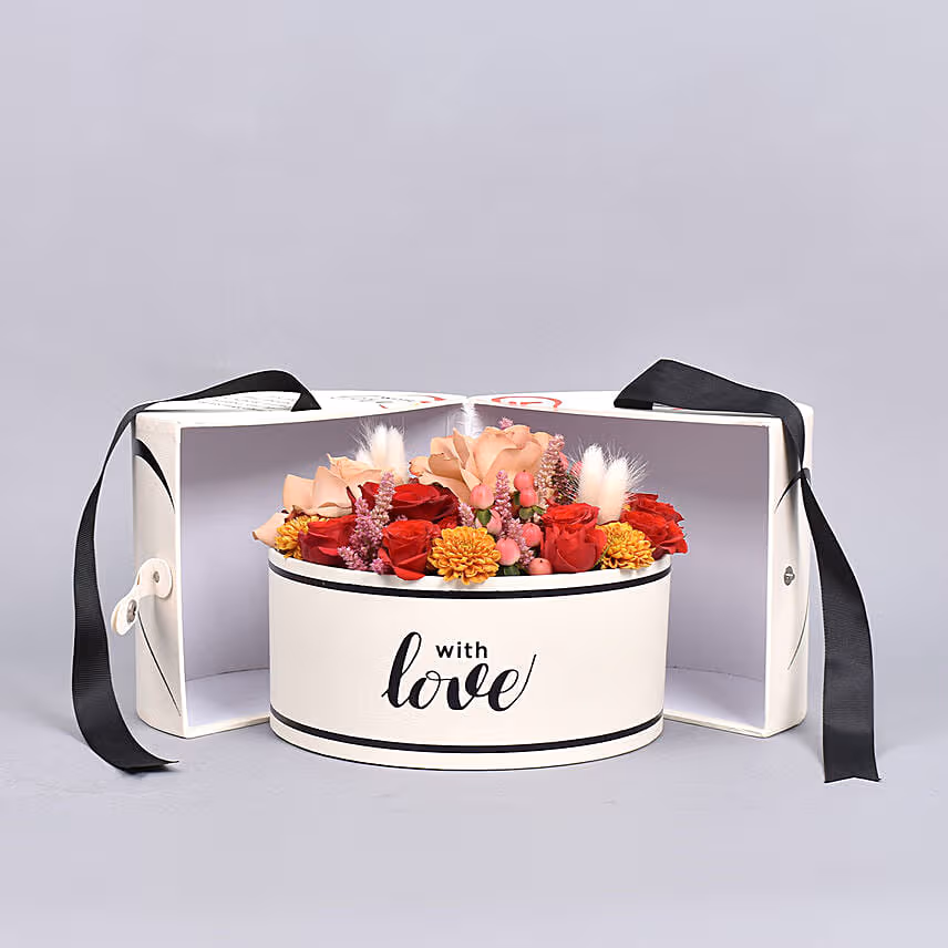 Personalised Photo Message Flowers Box