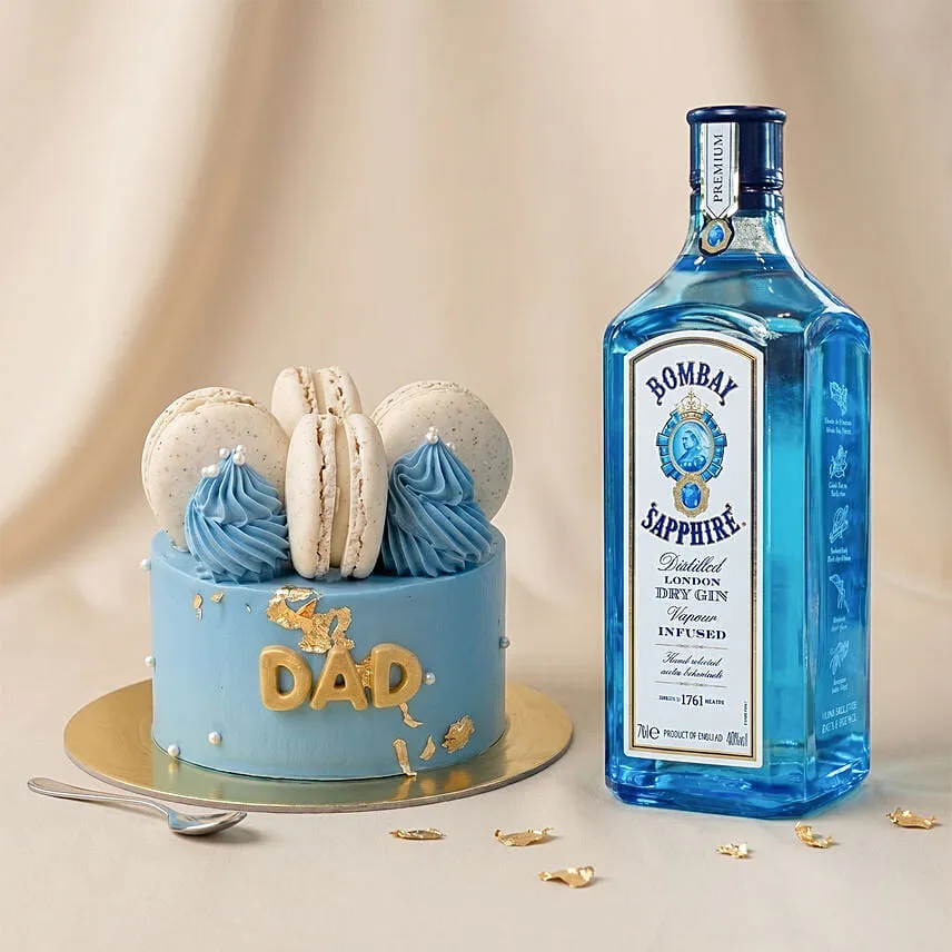 Bombay Sapphire Gin & Father's Day Macaron Cake Set