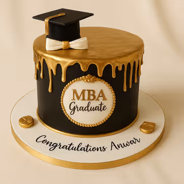 Elegant MBA Graduation Cake - 1 Kg / Chocolate