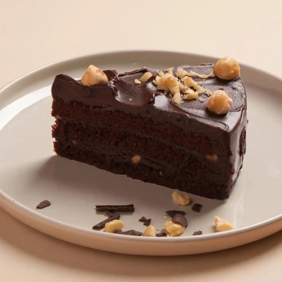 Decadent Chocolate Hazelnut Cake Slice