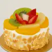 Exquisite Fresh Fruit Mono Cake - A Perfect Delight for Two