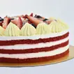Delightful Red Velvet Cake with Cream Cheese & Fresh Fruits