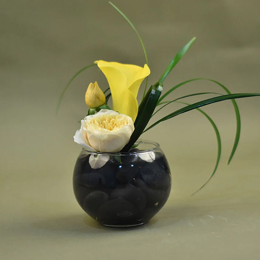 Roses & Lilies Fish Bowl Vase