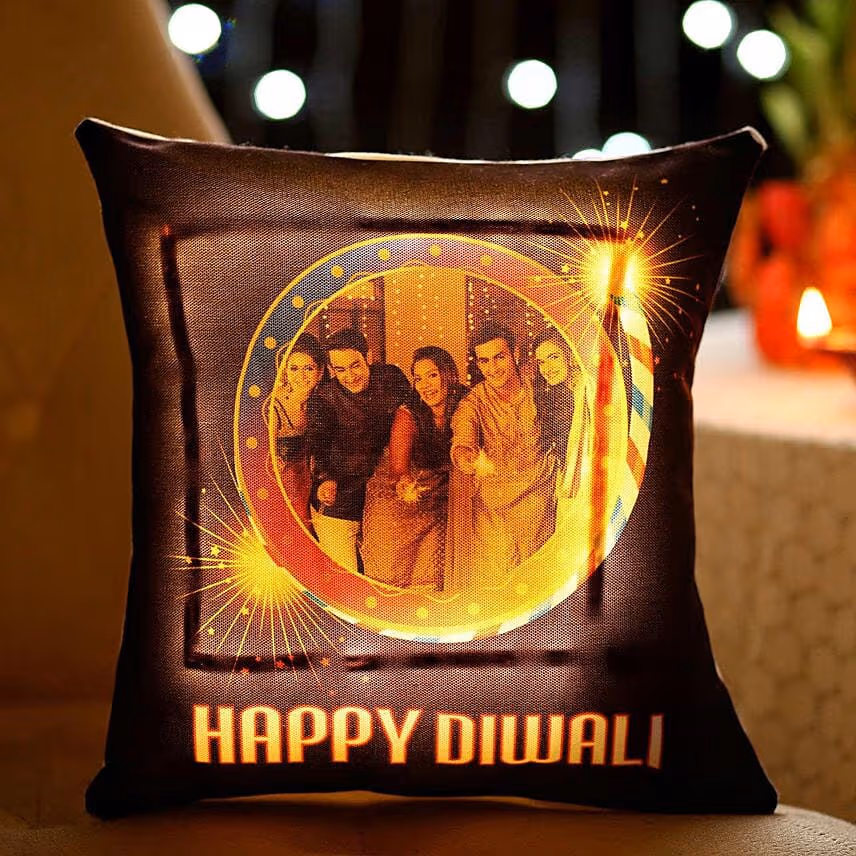 Happy Deepavali Led Cushion