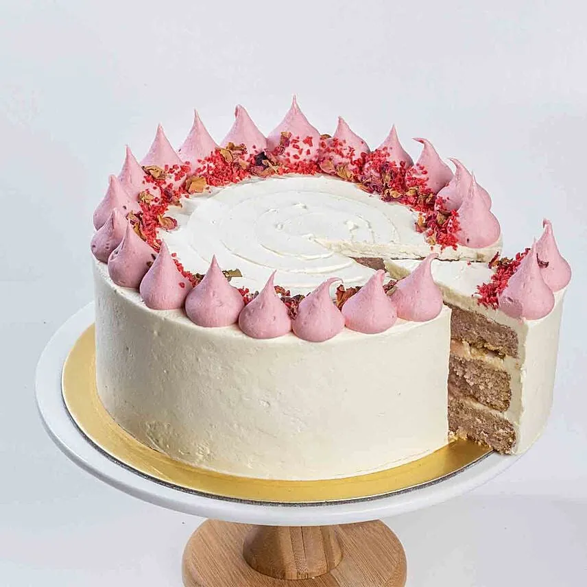 Raspberry Lychee Rose Cake