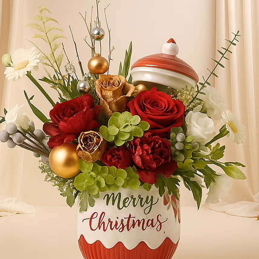 Merry And Joyous Christmas Flowers