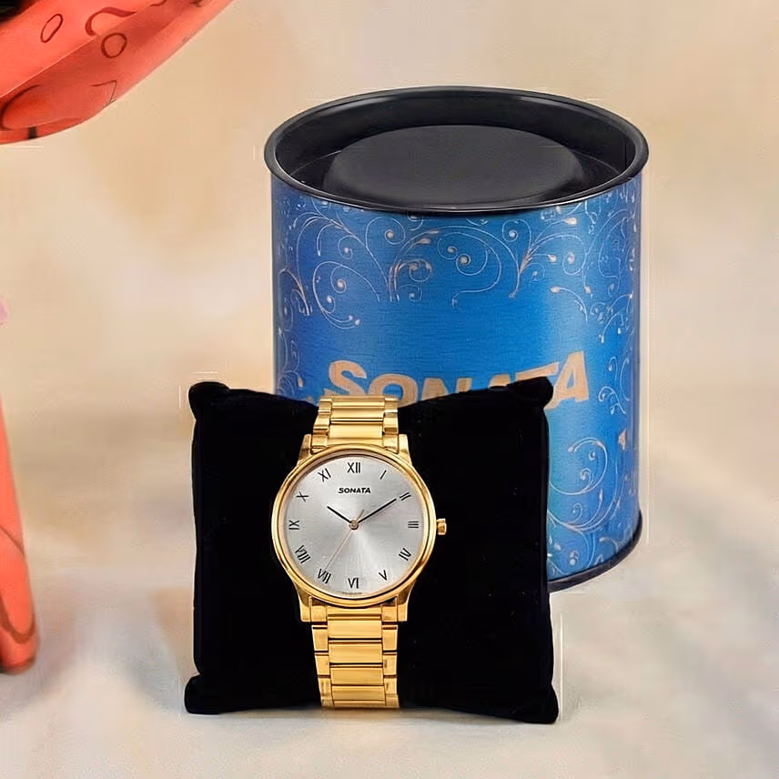 24 Red & Pink Roses Valentines Bouquet and Watch For Him