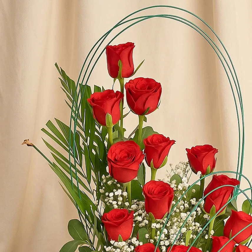 24 Red Roses Vase