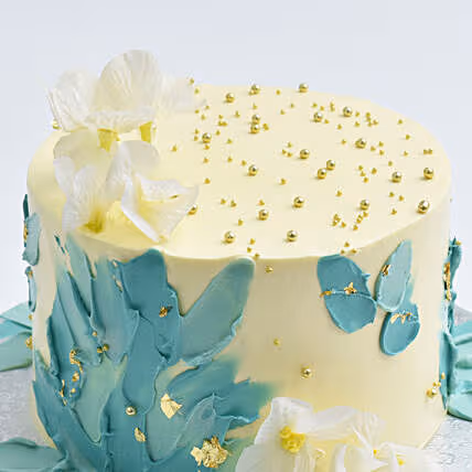 Elegant Pearls of Love Chocolate Cake