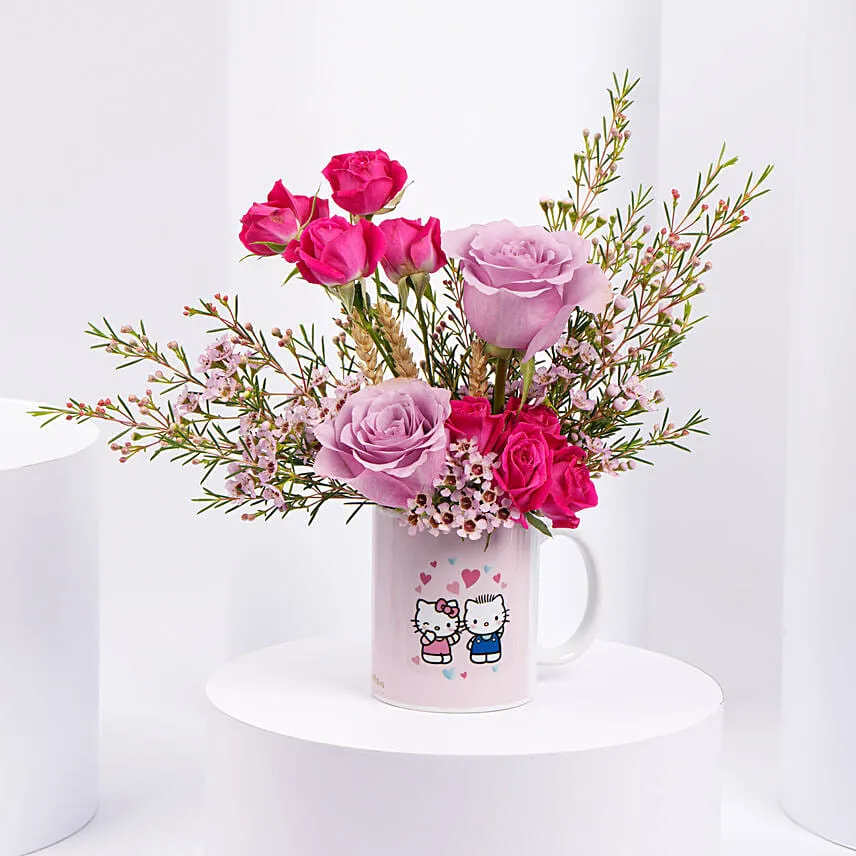 Roses in Hello Kitty Printed Mug