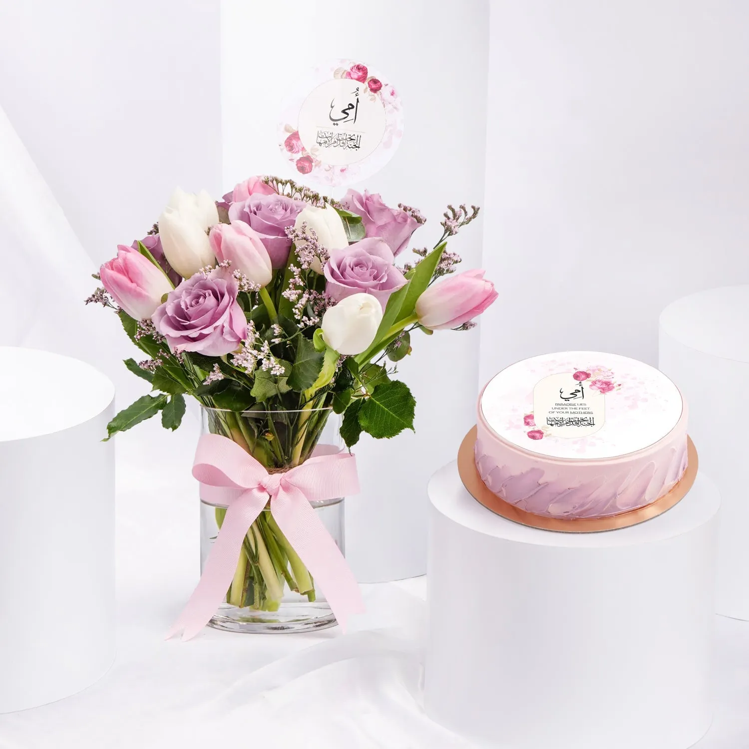 With Cake & Flowers 