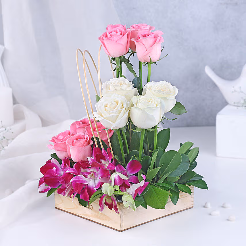 Royal Orchid & Rose Embrace